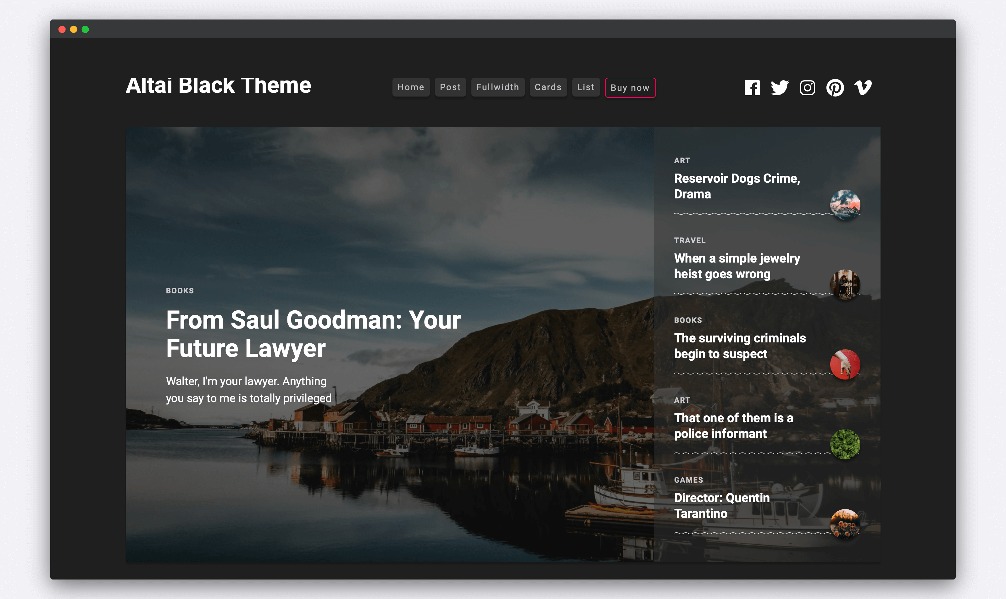 Altai Black Theme
