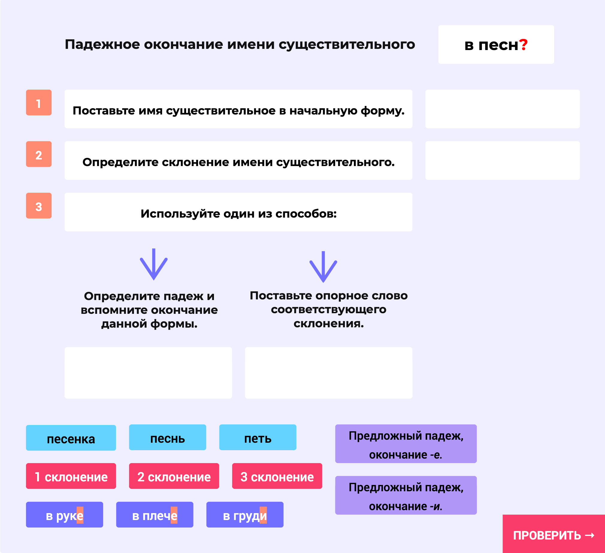 Алгоритм определения окончания